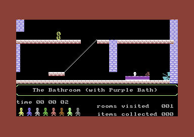 Jet Set Willy II: The Final Frontier (Commodore 64) screenshot: The bathroom from the first game.