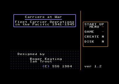 Carriers at War 1941-1945: Fleet Carrier Operations in the Pacific (Commodore 64) screenshot: Title screen.