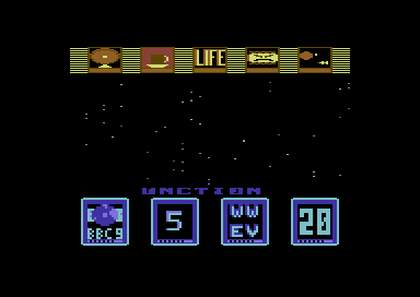 The Comet Game (Commodore 64) screenshot: The next task in space.