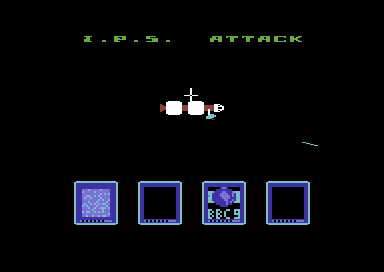 The Comet Game (Commodore 64) screenshot: Protect the ship.