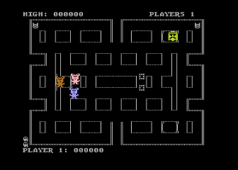 Mouskattack (Atari 8-bit) screenshot: Starting a Game