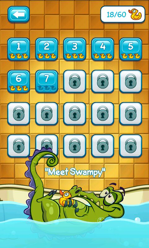 Where's My Water? (Android) screenshot: Level select screen