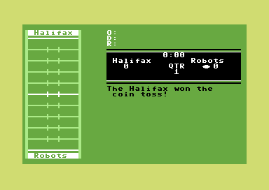 Computer Quarterback (Commodore 64) screenshot: Won the toss.