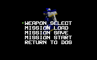 Combatrobo Zakato (DOS) screenshot: Main menu
