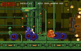 Combatrobo Zakato (DOS) screenshot: Attacking on the ground