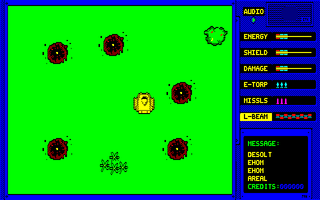 AIR (PC-88) screenshot: Battle against a slime of sorts