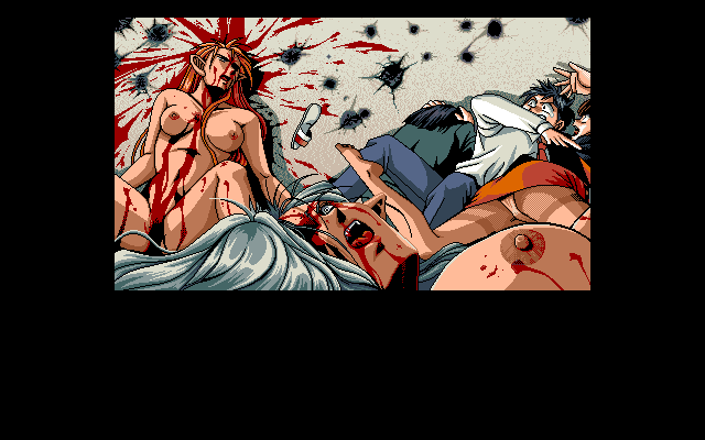 Bacta 2: The Resurrection of Bacta (PC-98) screenshot: ...and horrifying scenes of violence
