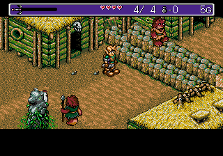 Landstalker (Genesis) screenshot: In a village populated by strange creatures