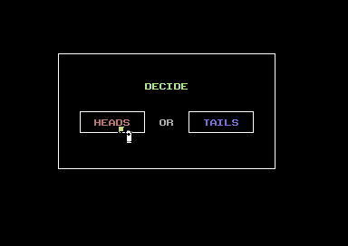 World Cricket (Commodore 64) screenshot: Coin toss.