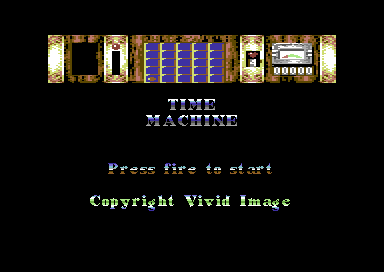 Time Machine (Commodore 64) screenshot: Title screen.