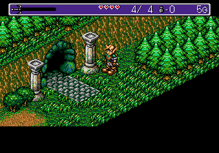 Landstalker (Genesis) screenshot: Cave entrance