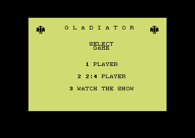 Gladiator (Commodore 64) screenshot: Title screen.