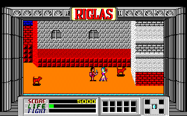 Riglas (FM-7) screenshot: The city is populated by dogs and young women