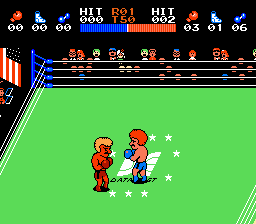 Ring King (NES) screenshot: A fight in progress