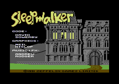Sleepwalker (Commodore 64) screenshot: Title screen.