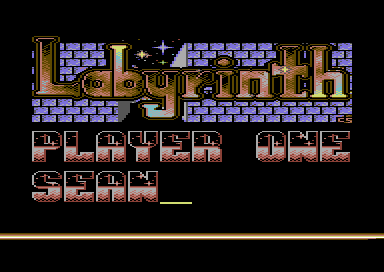 Labyrinth (Commodore 64) screenshot: Enter your name.
