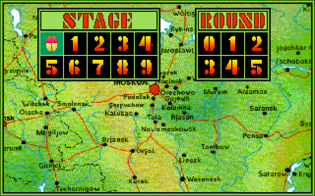 Tetris (FM-7) screenshot: Stage select