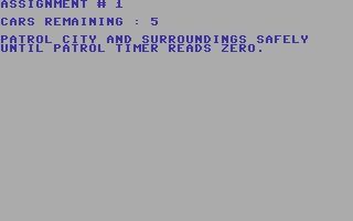 Siren City (Commodore 64) screenshot: These are the instructions for assignment 1