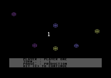Reach for the Stars: The Conquest of the Galaxy (Commodore 64) screenshot: A Map.