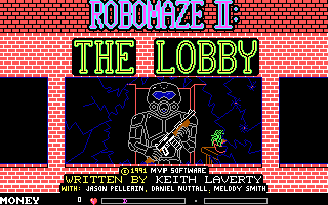 RoboMaze II: The Lobby (DOS) screenshot: Title Screen