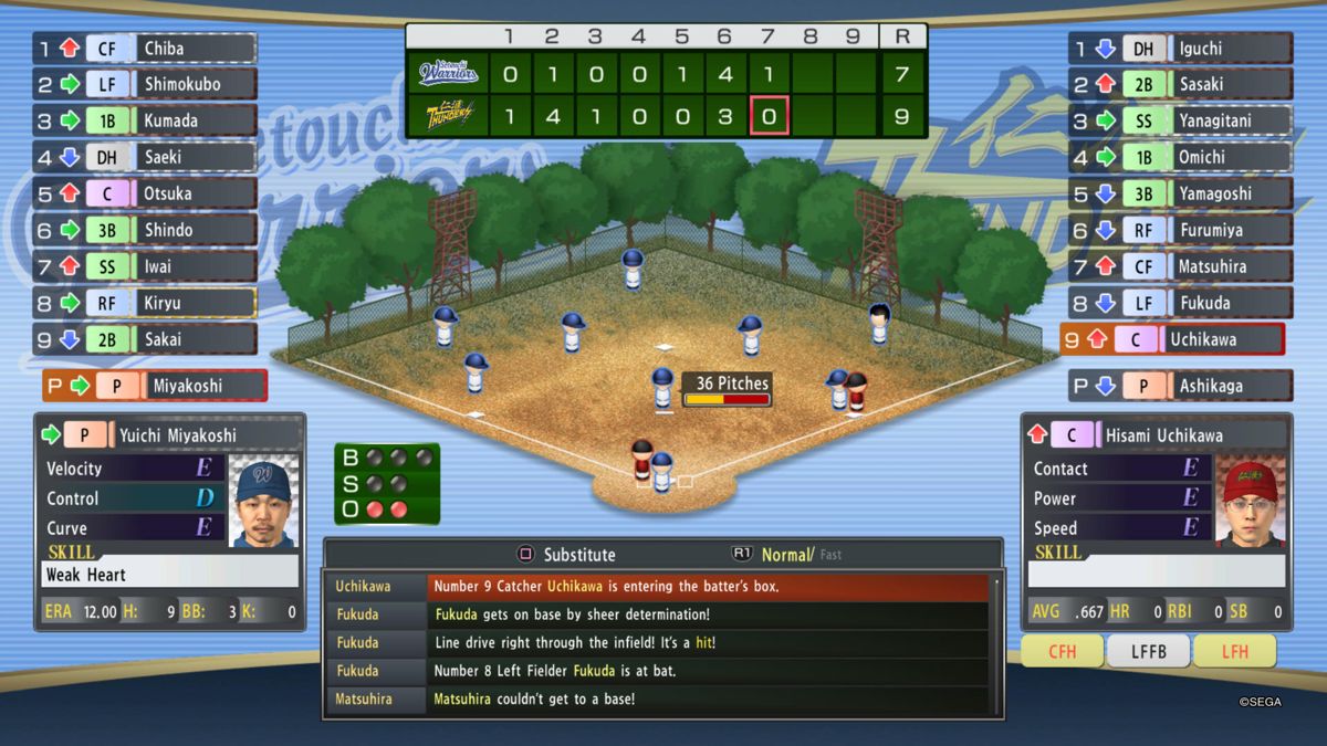 Yakuza 6: The Song of Life (PlayStation 4) screenshot: Baseball mini-game