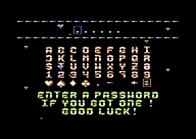 The Power (Commodore 64) screenshot: Enter a password.