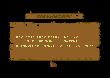 Kangarudy II: The Adventure Continues... (Commodore 64) screenshot: Your route.