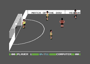 International 5-A-Side (Commodore 64) screenshot: Gooooaaaaaal!