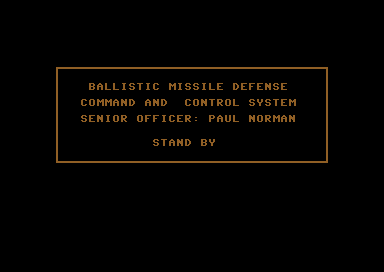 Defcon 5 (Commodore 64) screenshot: Stand by.