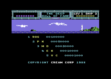 The Deep (Commodore 64) screenshot: Title screen.