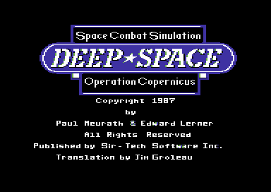Deep Space: Operation Copernicus (Commodore 64) screenshot: Title screen.