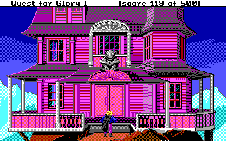 Hero's Quest: So You Want to Be a Hero (DOS) screenshot: Erasmus' home - another place I liked better in the EGA version