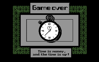Wall$treet (Commodore 64) screenshot: Game over