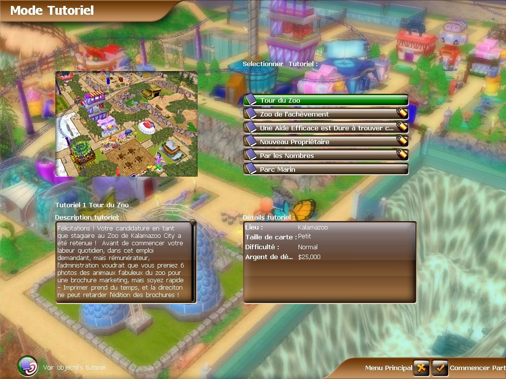 Marine Park Empire (Windows) screenshot: Tutorial mode, why not start with the Zoo tour