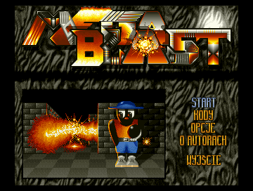Mega Blast (DOS) screenshot: Main menu screen
