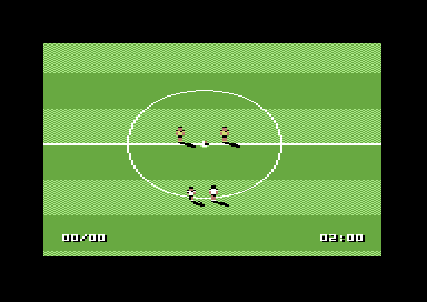 Graeme Souness International Soccer (Commodore 64) screenshot: Kick off.