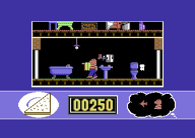 Huxley Pig (Commodore 64) screenshot: Better go before you start.