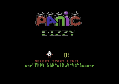 Dizzy Panic (Commodore 64) screenshot: Level select.