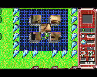 EGO: Repton 4 (Acorn 32-bit) screenshot: Second level, involving a certain British politician
