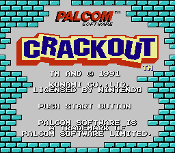Crackout (NES) screenshot: Title screen
