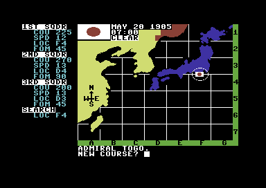 Tsushima (Commodore 64) screenshot: Giving orders.