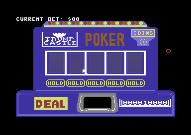 Trump Castle: The Ultimate Casino Gambling Simulation (Commodore 64) screenshot: Video poker.