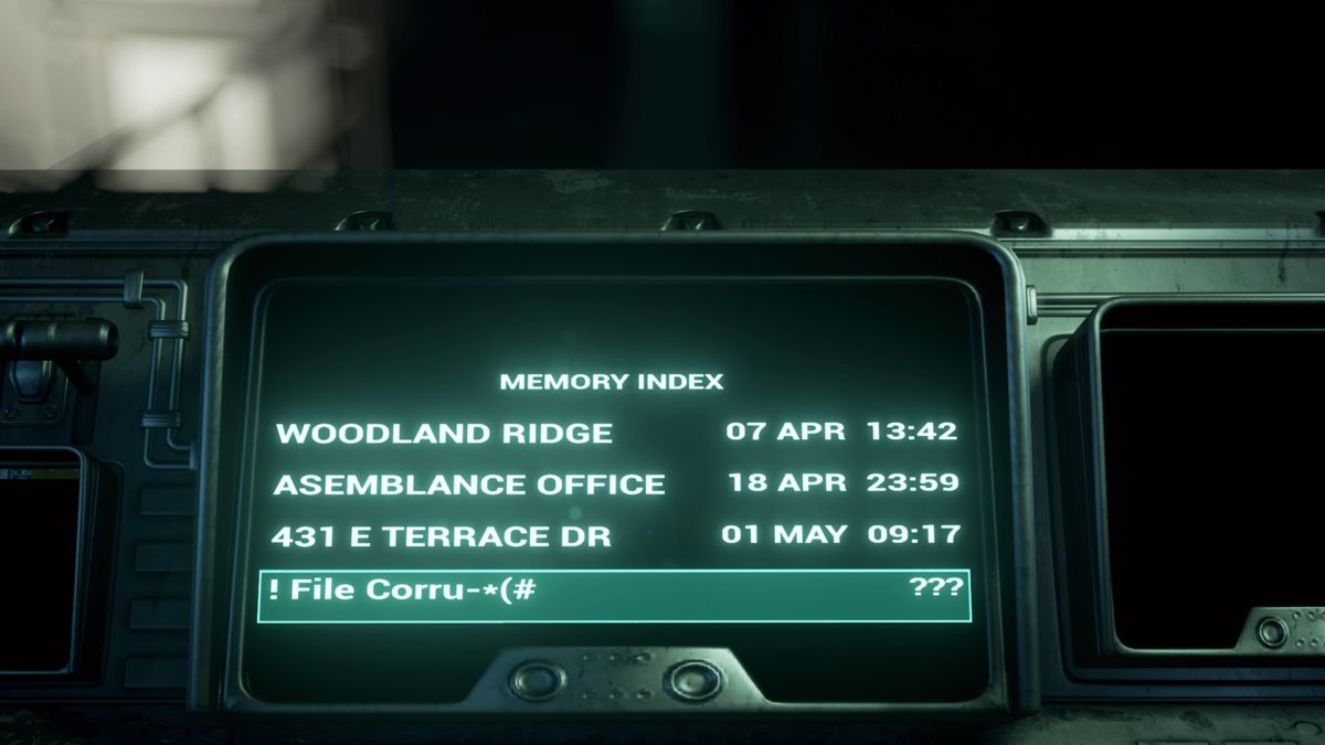 Asemblance (PlayStation 4) screenshot: List of currently unlocked memories