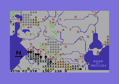 Road to Moscow (Commodore 64) screenshot: Moving units