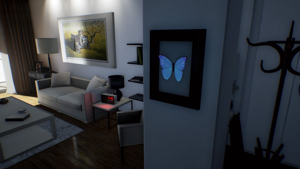 Asemblance (PlayStation 4) screenshot: Blue butterfly triggered the memory of your apartment