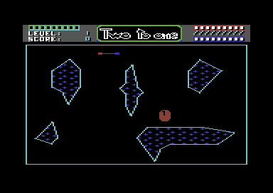 Two to One (Commodore 64) screenshot: Get to the red ball.