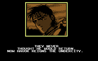 Switchblade (Commodore 64) screenshot: Part of the opening sequence
