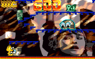 Tonko (DOS) screenshot: Interesting backgrounds