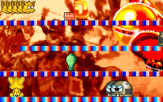 Tonko (DOS) screenshot: The first stage: Tonko vs. Nazi ghosts!