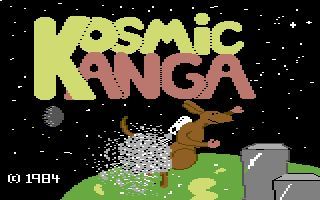 Kosmic Kanga (Commodore 64) screenshot: The game's title screen